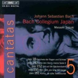 Cantatas BWV 18, 143, 152, 155, 161 di Bach Johann Sebastian (1685-1750) - CD