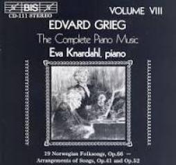 The Complete Piano Music Vol. 8: 19 Norwegian Folksongs di Grieg Edvard (1843-1907) - CD