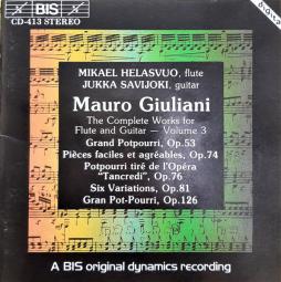 The Complete Works For Flute And Guitar - Volume 3  di Giuliani Mauro (1781 - 1829) - CD