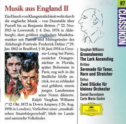Musica Inglese: Vaughan Williams, Britten E Delius di AA.VV. (Compositori) - CD