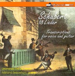 18 LIEDER TRANSCRIPTIONS FOR VOICE AND GUITAR di Schubert Franz (1797-1828) - cd 18 LIEDER TRANSCRIPTIONS FOR VOICE AND GUITAR di Schubert Franz (1797-1828) - cd
