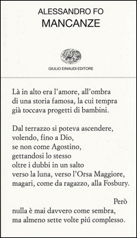 Mancanze  di Fo Alessandro - Libro Mancanze  di Fo Alessandro - Libro